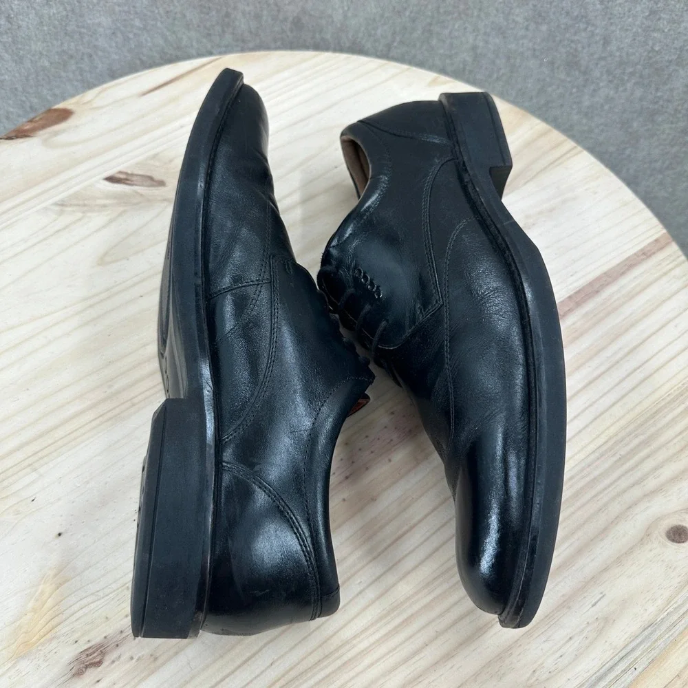 ECCO Holton Apron Toe Oxford Mens 12 Black Leather Lace Up Dress Shoes